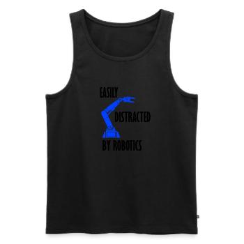 Abgelenkt von Robotics Ironic Robotic Engineer - Männer Premium Bio Tank Top - Schwarz - Vorne - AI Model Male 178 light (178cm)