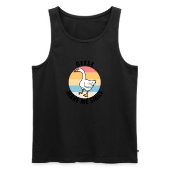 Geese Make Me Smile Nature Ironic Saying Goose - Men's Premium Organic Tank Top - black - Front - Michal (187cm)