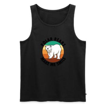 Polar Bears Make Me Smile Wildlife Animal Arctic - Men's Premium Organic Tank Top - black - Front - Michal (187cm)