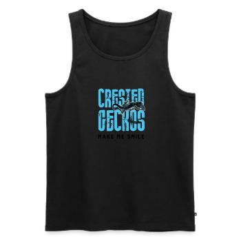 Geckos bringen mich zum Lächeln Nette Schopfgecko - Männer Premium Bio Tank Top - Schwarz - Vorne - Michal (187cm)