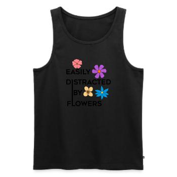 Jardinage et nature : fleuriste de fleurs, dicton - Débardeur bio Premium Homme - noir - Devant - Michal (187cm)