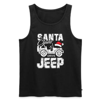 Santa Claus Drive Jeeps - Men's Premium Organic Tank Top - black - Front - AI Model Male 178 light (178cm)