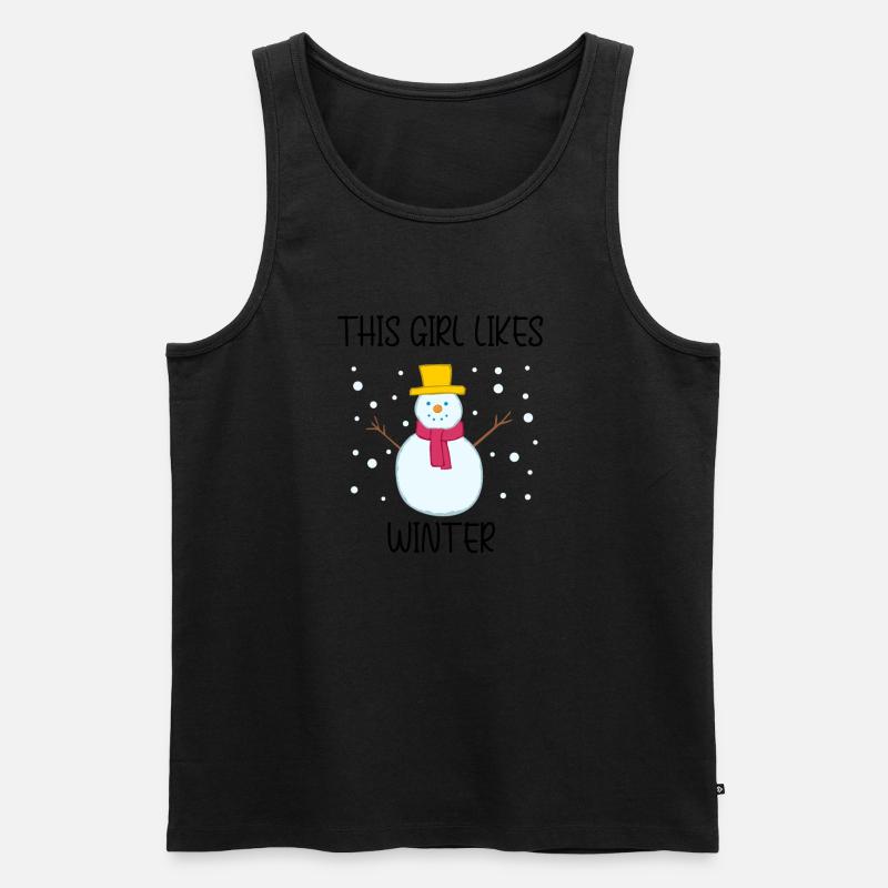 Mädchen mag gemütliche Wintersaison, - Männer Premium Bio Tank Top - Schwarz