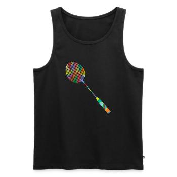Badminton Hobby Retro Sports Shuttlecock - Men's Premium Organic Tank Top - black - Front - Michal (187cm)