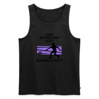 Joueur de badminton Hobby Sports Retro Sports - Débardeur bio Premium Homme - noir - Devant - Michal (187cm)