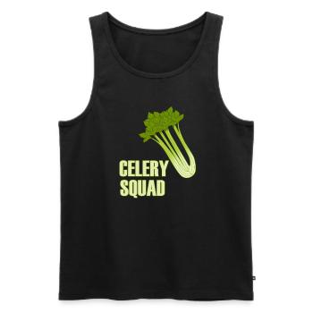 Celery Squad Vegetables Healthy Leeks - Men's Premium Organic Tank Top - black - Front - Michal (187cm)