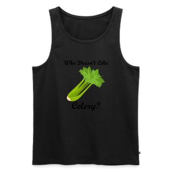 Eating Celery Ironic Saying Vegetables Food - Men's Premium Organic Tank Top - black - Front - Michal (187cm)