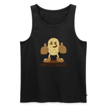 Waffle Squad Ironic Waffle Food Lover Pancakes - Men's Premium Organic Tank Top - black - Front - Michal (187cm)