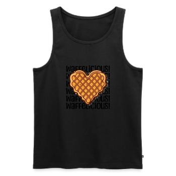 Waffle-Licious Gourmet Hobby Chef - Men's Premium Organic Tank Top - black - Front - AI Model Male 178 light (178cm)