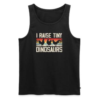 Ich ziehe winzige Dinosaurier auf Vintage Retro Huhn - Männer Premium Bio Tank Top - Schwarz - Vorne - AI Model Male 178 light (178cm)