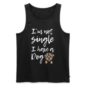 I Am Not Single I Have a Dog - Männer Premium Bio Tank Top - Schwarz - Vorne - AI Model Male 178 light (178cm)