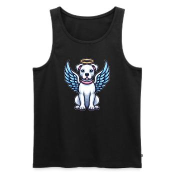 Cute Pitbull Angel Cartoon Dog with Wings - Men's Premium Organic Tank Top - black - Front - AI Model Male 178 light (178cm)