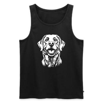 Labrador Portrait Retriever Labbi Dogs Dog - Men's Premium Organic Tank Top - black - Front - AI Model Male 178 light (178cm)