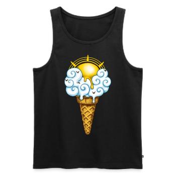 Sunny Ice Cream - Men's Premium Organic Tank Top - black - Front - AI Model Male 178 light (178cm)