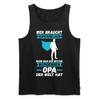 Werdender Großvater Opa - Männer Premium Bio Tank Top - Schwarz - Vorne - Michal (187cm)