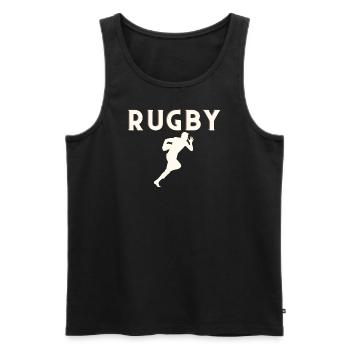 Rugby - Männer Premium Bio Tank Top - Schwarz - Vorne - Michal (187cm)