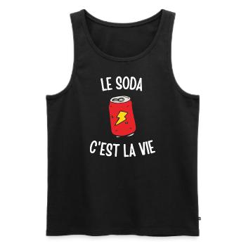 Le soda c'est la vie - Débardeur bio Premium Homme - noir - Devant - Michal (187cm)