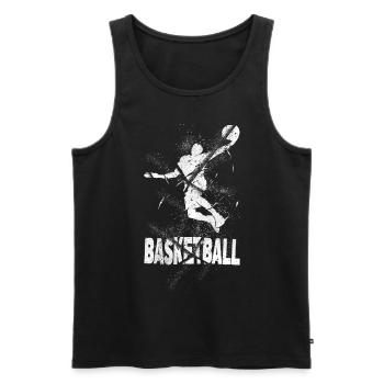 Basketball Basketball Player Dunking Grunge Splash - Men's Premium Organic Tank Top - black - Front - AI Model Male 178 light (178cm)