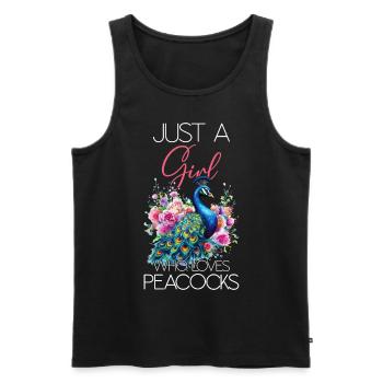 Peacock Flowers Peacock Feather Exotic Colorful Colorful - Men's Premium Organic Tank Top - black - Front - AI Model Male 178 light (178cm)