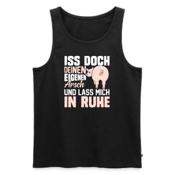 Iss doch deinen eigenen Arsch - Männer Premium Bio Tank Top - Schwarz - Vorne - AI Model Male 178 light (178cm)