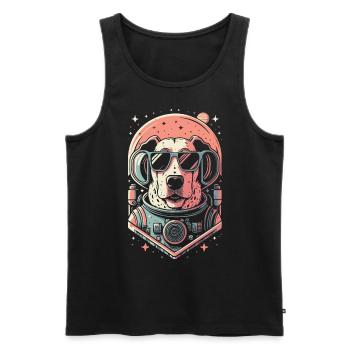 Retro Space Labrador Shirt Colorful Artwork - Men's Premium Organic Tank Top - black - Front - Michal (187cm)