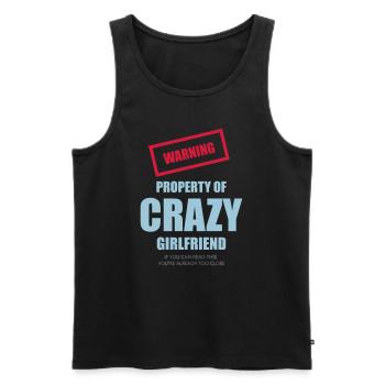 Crazy girlfriend humour Cadeau de dictons drôles - Débardeur bio Premium Homme - noir - Devant - Michal (187cm)