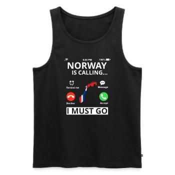 Norwegen Flagge Skandinavien Norwegische Fahne - Männer Premium Bio Tank Top - Schwarz - Vorne - Michal (187cm)