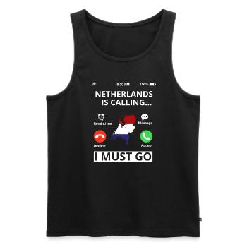 Pays-Bas Drapeau Hollande Drapeau néerlandais - Débardeur bio Premium Homme - noir - Devant - Michal (187cm)