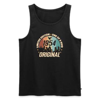 1954 Geburtstagsgeschenk Timeless '54 Vintage 1954 - Männer Premium Bio Tank Top - Schwarz - Vorne - Michal (187cm)