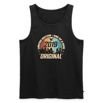 2019 Zeitloses Vintage-Geburtstagsgeschenk 2019 - Männer Premium Bio Tank Top - Schwarz - Vorne - AI Model Male 178 light (178cm)