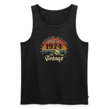 1974 Anniversary Born in 1974 Limited Edition - Men's Premium Organic Tank Top - black - Front - Michal (187cm)
