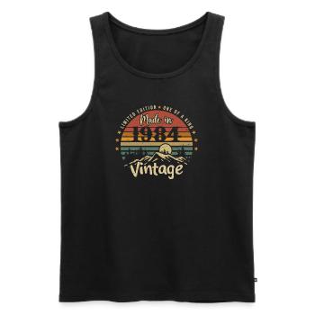1984 Anniversary Born in 1984 Limited Edition - Men's Premium Organic Tank Top - black - Front - Michal (187cm)