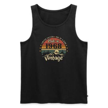 1968 Jubiläum Jahrgang 1968 Limitierte Auflage - Männer Premium Bio Tank Top - Schwarz - Vorne - Michal (187cm)