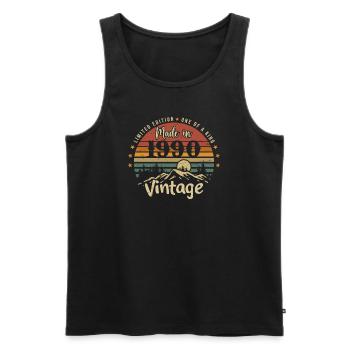 1990 Jubiläum Jahrgang 1990 Limitierte Auflage - Männer Premium Bio Tank Top - Schwarz - Vorne - Michal (187cm)