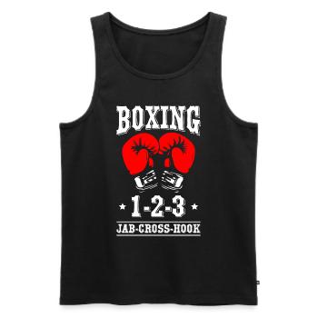 Boxing Jab Cross Hook - Men's Premium Organic Tank Top - black - Front - AI Model Male 178 light (178cm)