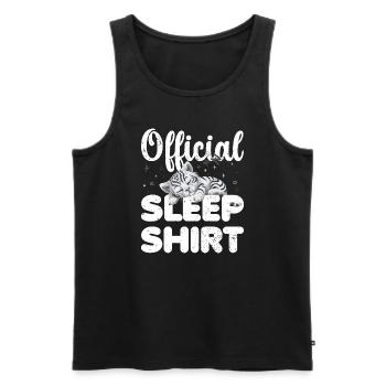 White Tiger Chemise de nuit officielle Lazy Relax - Débardeur bio Premium Homme - noir - Devant - Michal (187cm)