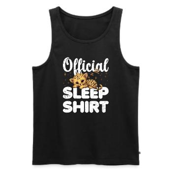 Gepard Official Sleep Shirt Lazy Relax - Men's Premium Organic Tank Top - black - Front - AI Model Male 178 light (178cm)