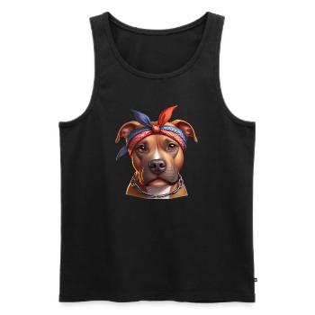 Pitbull Les Artistes De Rap - Débardeur bio Premium Homme - noir - Devant - Michal (187cm)