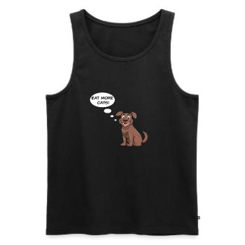 Eat More Cats - Funny Dog Design - Men's Premium Organic Tank Top - black - Front - AI Model Male 178 light (178cm)