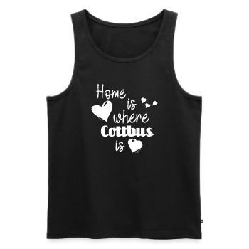 Zuhause in Cottbus - Home is where Cottbus is - Männer Premium Bio Tank Top - Schwarz - Vorne - Michal (187cm)
