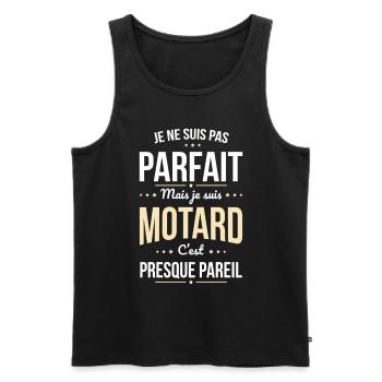 Je ne suis pas parfait mais je suis motard - Débardeur bio Premium Homme - noir - Devant - Michal (187cm)
