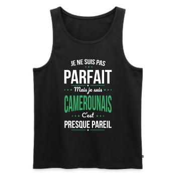Je ne suis pas parfait mais je suis Camerounais - Débardeur bio Premium Homme - noir - Devant - Michal (187cm)