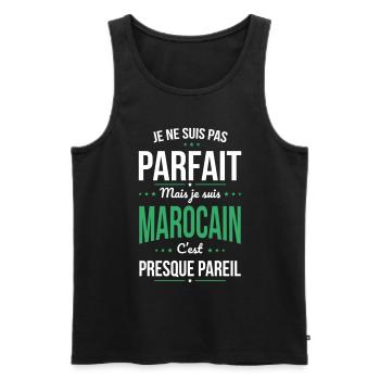 Je ne suis pas parfait mais je suis Marocain - Débardeur bio Premium Homme - noir - Devant - AI Model Male 178 light (178cm)