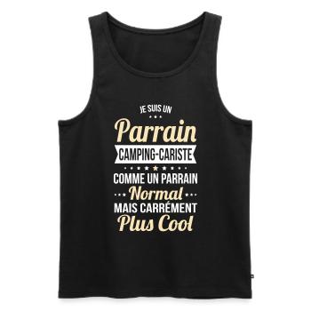 Parrain camping-cariste plus cool - Débardeur bio Premium Homme - noir - Devant - Michal (187cm)