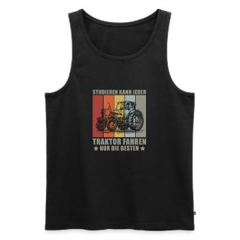 Landwirt Bauer Farmer - Männer Premium Bio Tank Top - Schwarz - Vorne - Michal (187cm)