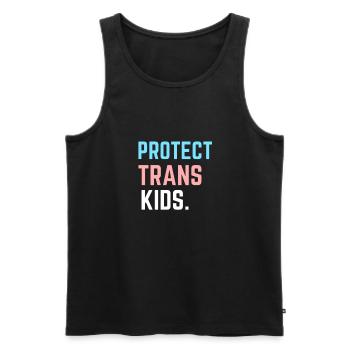 Protect Trans Kids - Support LGBT Pride Month Gift - Men's Premium Organic Tank Top - black - Front - AI Model Male 178 light (178cm)