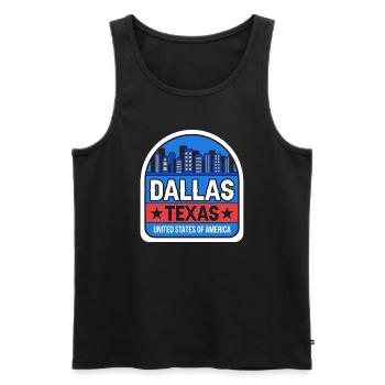 Dallas Texas USA Design for proud Dallasites - Men's Premium Organic Tank Top - black - Front - AI Model Male 178 light (178cm)