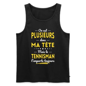 Plusieurs dans tête le Tennisman l'emporte - Débardeur bio Premium Homme - noir - Devant - AI Model Male 178 light (178cm)