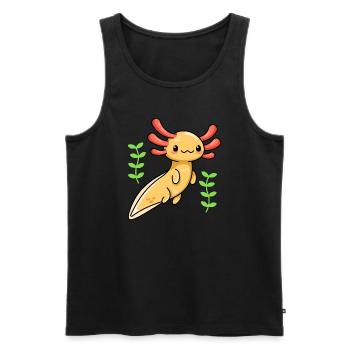 Goldener Albino Axolotl Design für Axolotl Fans - Männer Premium Bio Tank Top - Schwarz - Vorne - AI Model Male 178 light (178cm)
