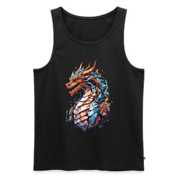 Mystic Monster: Magical Dragon's Eye - Men's Premium Organic Tank Top - black - Front - Michal (187cm)